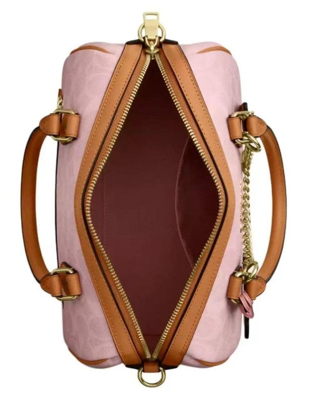 Coach Medium Rowan Satchel In Signature Canvas Powder Pink With Charms - Picture 2 of 11